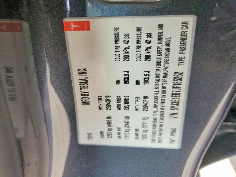 2018 Tesla Model 3 მანქანა იყიდება აუქციონზე, vin: 5YJ3E1EB7JF185262, აუქციონის ნომერი: 47702326