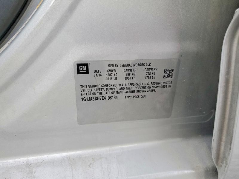 Aukcja sprzedaży 2014 Chevrolet Sonic, vin: 1G1JA5SH7E4198134, numer aukcji: 48002656