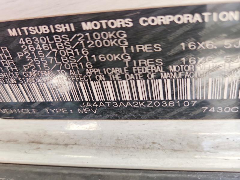 Продаж на аукціоні авто 2019 Mitsubishi Eclipse Cross, vin: JA4AT3AA2KZ036107, номер лоту: 50509196