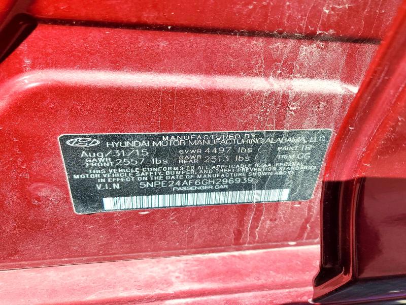Продажа на аукционе авто 2016 Hyundai Sonata, vin: 5NPE24AF6GH296939, номер лота: 49130996