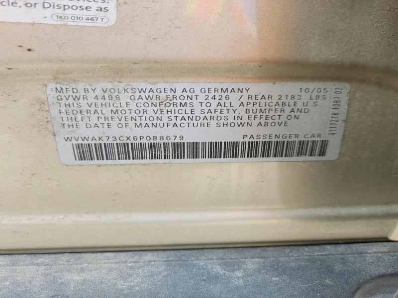 49624156 :رقم المزاد ، WVWAK73CX6P088679 vin ، 2006 Volkswagen Passat مزاد بيع