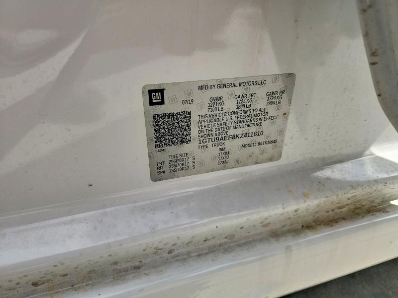 Продаж на аукціоні авто 2019 Gmc Sierra, vin: 1GTU9AEF8KZ411610, номер лоту: 46279276