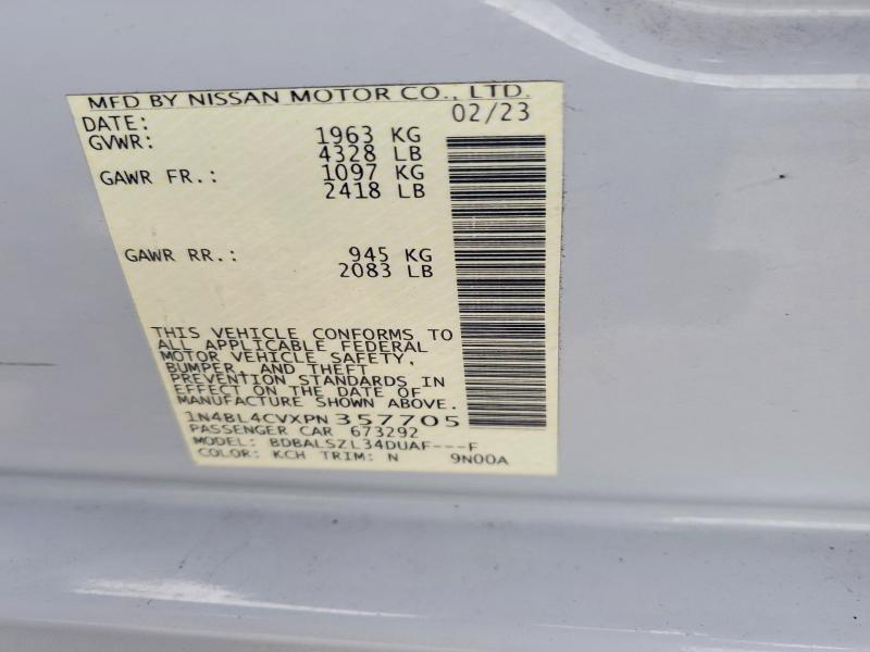 Продажа на аукционе авто 2023 Nissan Altima, vin: 1N4BL4CVXPN357705, номер лота: 51719766