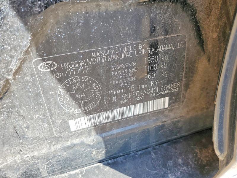 Продажа на аукционе авто 2012 Hyundai Sonata, vin: 5NPEC4AC4CH454868, номер лота: 50819046
