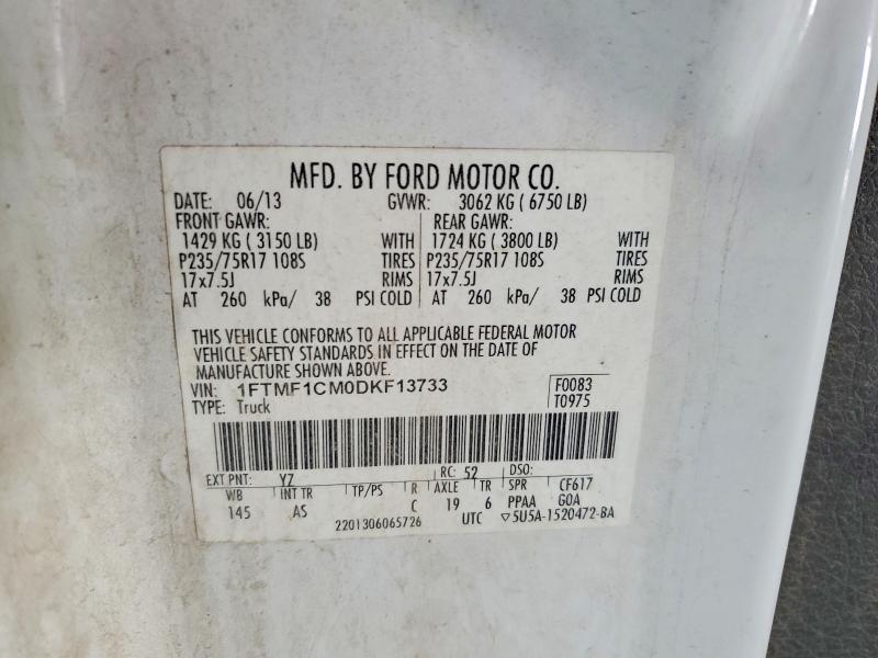 2013 Ford F150 მანქანა იყიდება აუქციონზე, vin: 1FTMF1CM0DKF13733, აუქციონის ნომერი: 51277636
