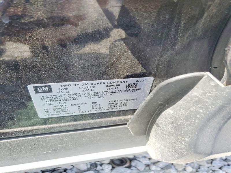 2022 Chevrolet Trailblazer მანქანა იყიდება აუქციონზე, vin: KL79MPSL3NB047673, აუქციონის ნომერი: 48137576