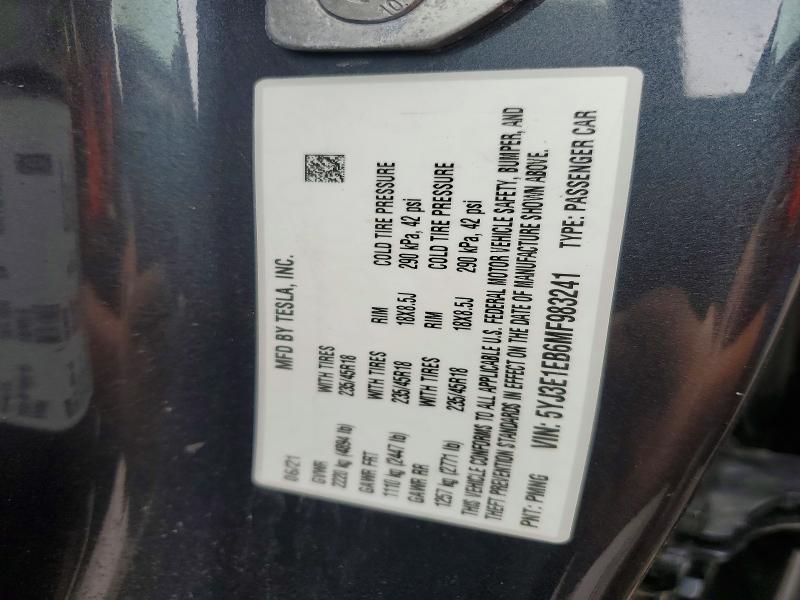 Aukcja sprzedaży 2021 Tesla Model 3, vin: 5YJ3E1EB6MF983241, numer aukcji: 51179356