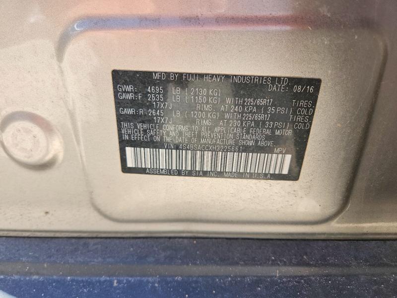 Aukcja sprzedaży 2017 Subaru Outback, vin: 4S4BSACCXH3225661, numer aukcji: 51547316