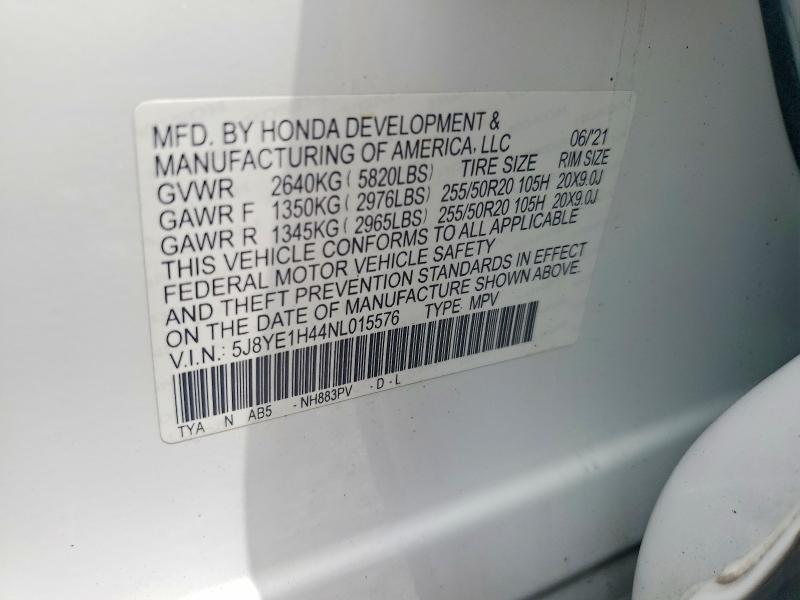 2022 Acura Mdx მანქანა იყიდება აუქციონზე, vin: 5J8YE1H44NL015576, აუქციონის ნომერი: 51417726