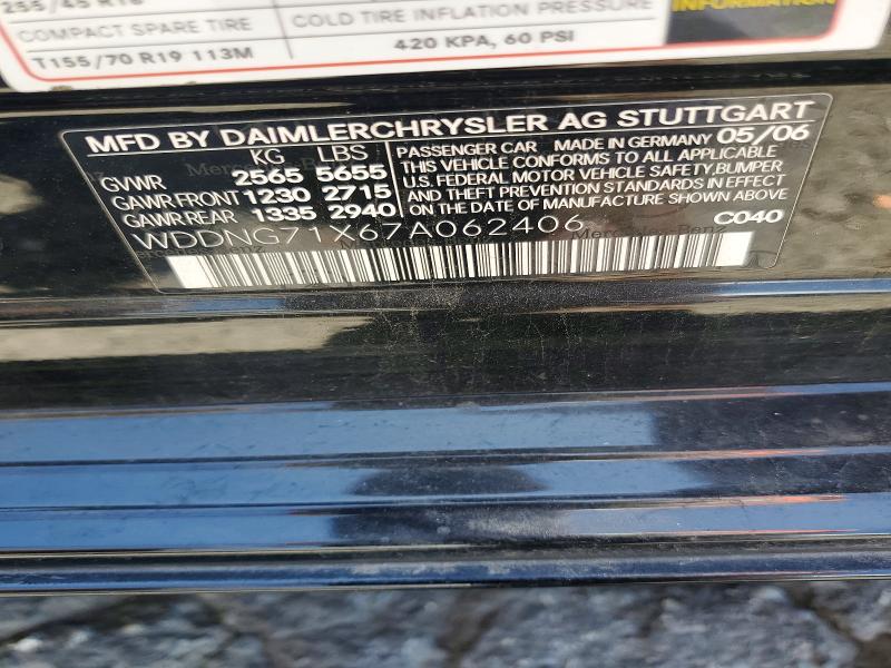 Aukcja sprzedaży 2007 Mercedes-benz S, vin: WDDNG71X67A062406, numer aukcji: 51156926