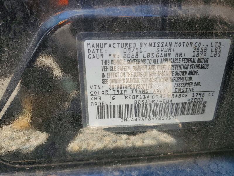 Продаж на аукціоні авто 2017 Nissan Sentra, vin: 3N1AB7AP8HY207176, номер лоту: 50807776