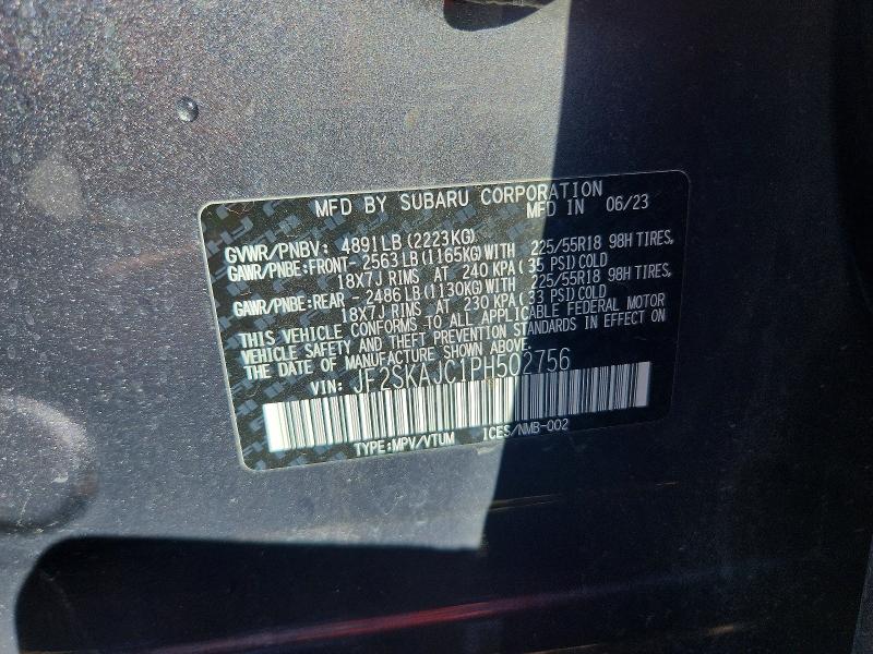 Aukcja sprzedaży 2023 Subaru Forester, vin: JF2SKAJC1PH502756, numer aukcji: 49653356