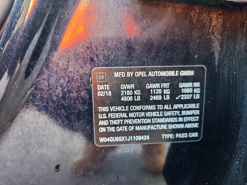 50363246 :رقم المزاد ، W04GU8SX1J1109424 vin ، 2018 Buick Regal Tourx مزاد بيع