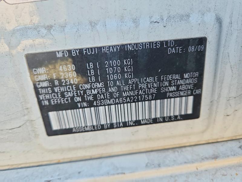 48547116 :رقم المزاد ، 4S3BMDA65A2217587 vin ، 2010 Subaru Legacy مزاد بيع