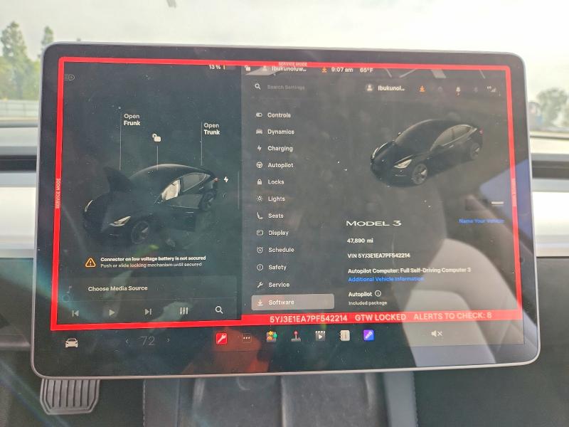 Продажа на аукционе авто 2023 Tesla Model 3, vin: 5YJ3E1EA7PF542214, номер лота: 49295946