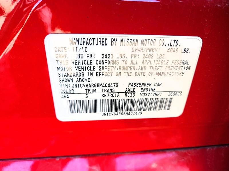 Aukcja sprzedaży 2011 Infiniti G37 Sedan, vin: JN1CV6AR6BM404479, numer aukcji: 48699516