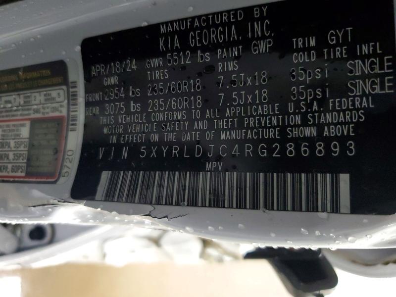 48792916 :رقم المزاد ، 5XYRLDJC4RG286893 vin ، 2024 Kia Sorento مزاد بيع