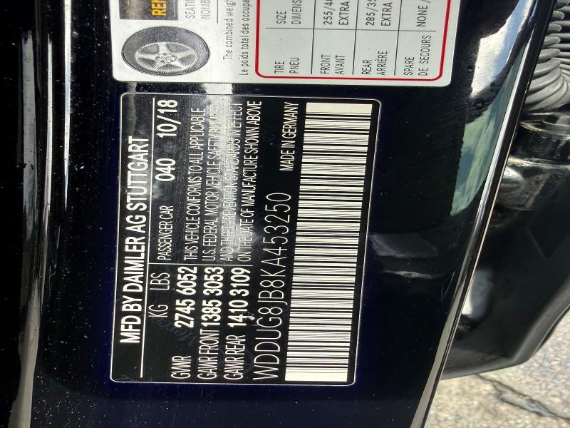 Продаж на аукціоні авто 2019 Mercedes-benz S, vin: WDDUG8JB8KA453250, номер лоту: 48878406