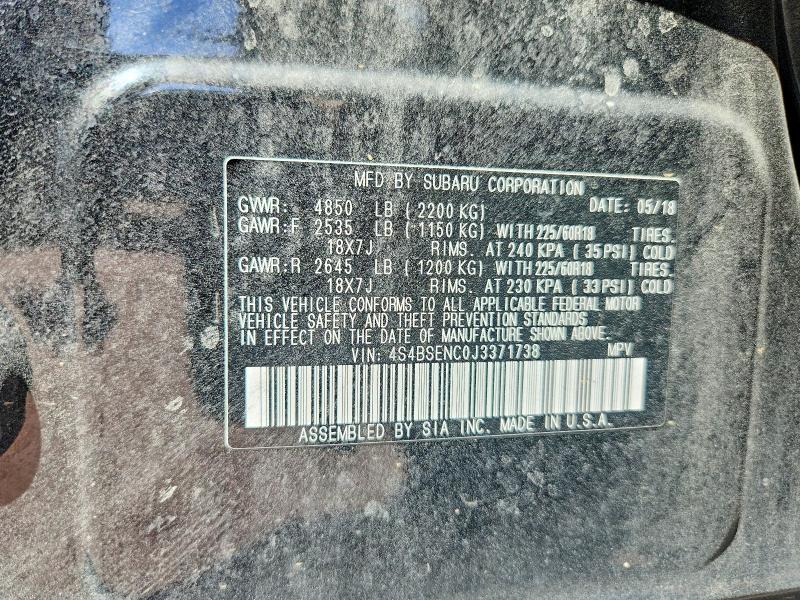Продаж на аукціоні авто 2018 Subaru Outback, vin: 4S4BSENC0J3371738, номер лоту: 49723996