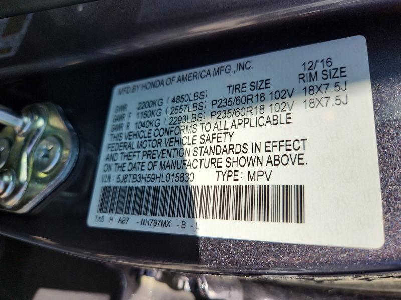 Aukcja sprzedaży 2017 Acura Rdx, vin: 5J8TB3H59HL015830, numer aukcji: 48110806