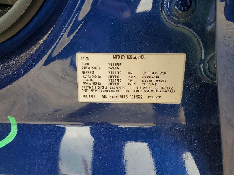 Продаж на аукціоні авто 2020 Tesla Model Y, vin: 5YJYGDEE6LF011522, номер лоту: 51114726