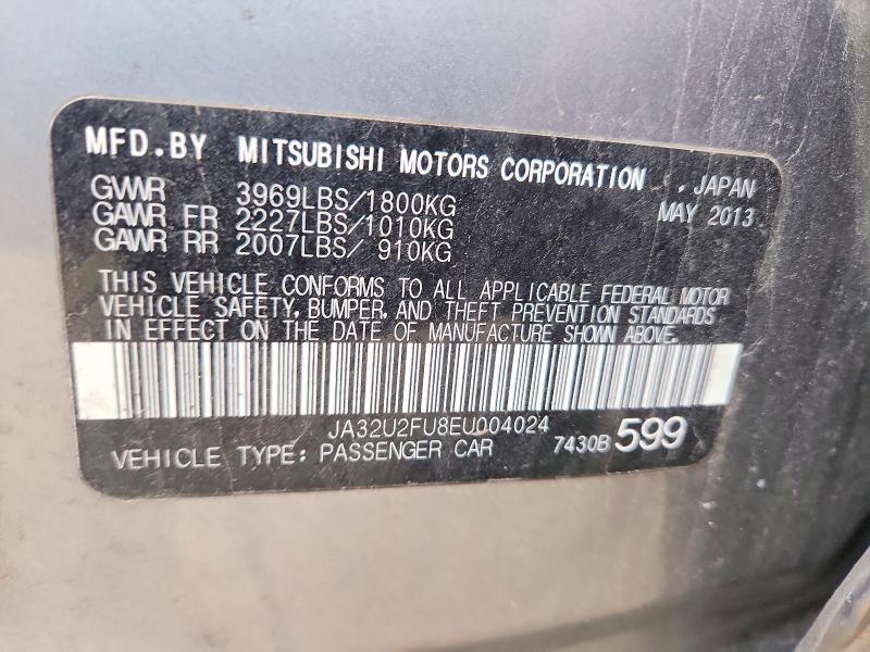 Продаж на аукціоні авто 2014 Mitsubishi Lancer, vin: JA32U2FU8EU004024, номер лоту: 49161116
