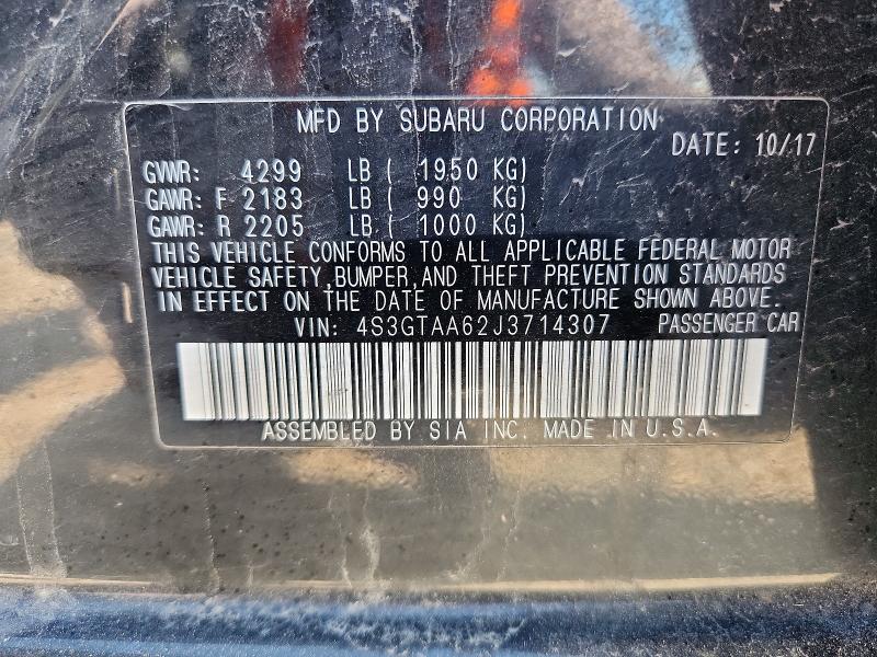 Продаж на аукціоні авто 2018 Subaru Impreza, vin: 4S3GTAA62J3714307, номер лоту: 51797066