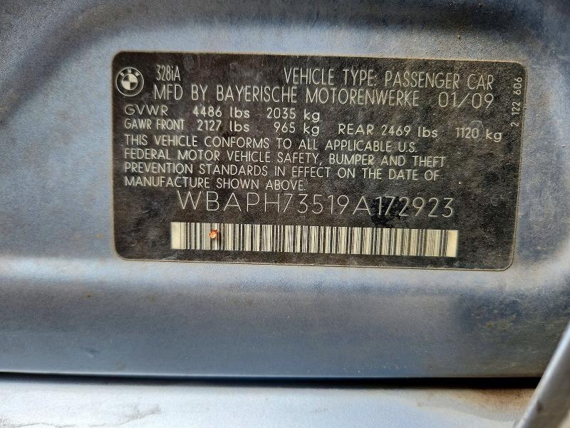Продажа на аукционе авто 2009 Bmw 328, vin: WBAPH73519A172923, номер лота: 50810046