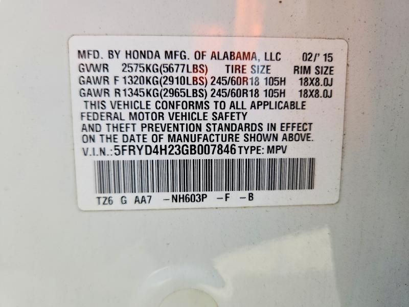 Aukcja sprzedaży 2016 Acura Mdx, vin: 5FRYD4H23GB007846, numer aukcji: 50778636