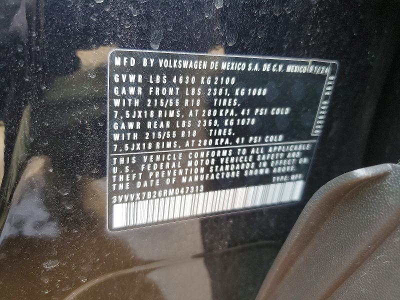 Aukcja sprzedaży 2024 Volkswagen Taos, vin: 3VVVX7B26RM047313, numer aukcji: 48539496