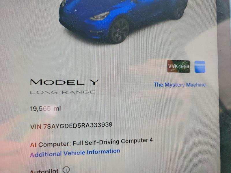 Продажа на аукционе авто 2024 Tesla Model Y, vin: 7SAYGDED5RA333939, номер лота: 47155046