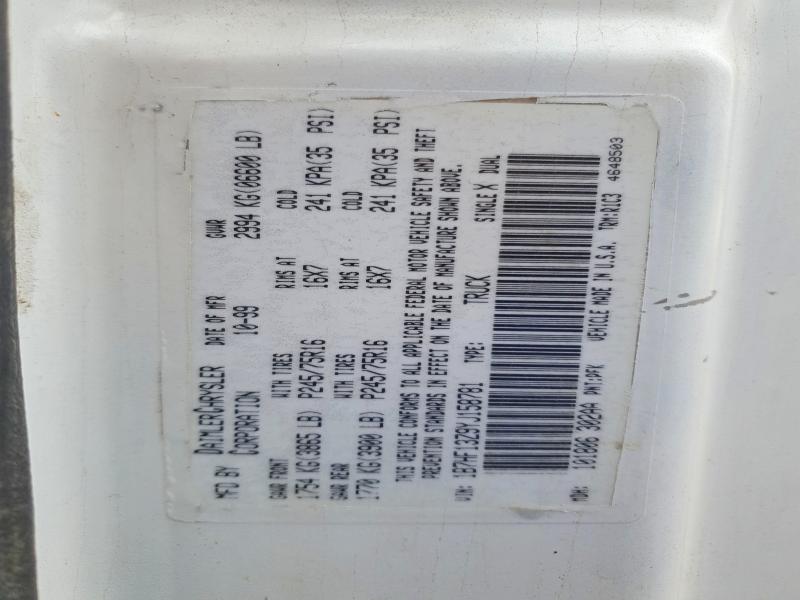 51543446 :رقم المزاد ، 1B7HF13Z9YJ158781 vin ، 2000 Dodge Ram 1500 مزاد بيع