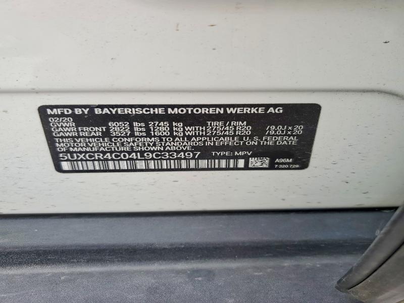 Aukcja sprzedaży 2020 Bmw X5, vin: 5UXCR4C04L9C33497, numer aukcji: 48580526