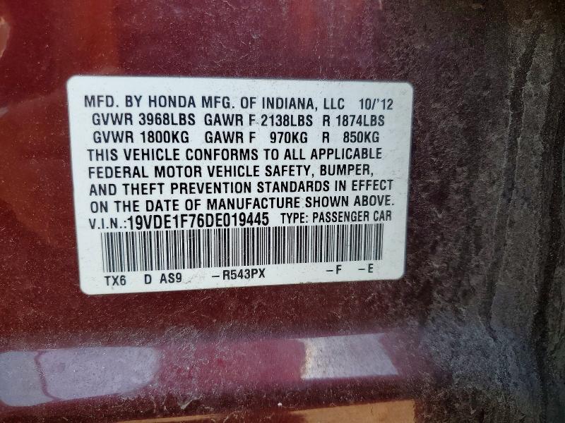 49341596 :رقم المزاد ، 19VDE1F76DE019445 vin ، 2013 Acura Ilx مزاد بيع