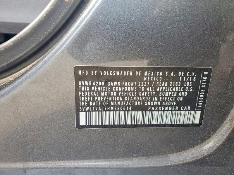 Продажа на аукционе авто 2017 Volkswagen Jetta, vin: 3VWL17AJ7HM280614, номер лота: 50668036