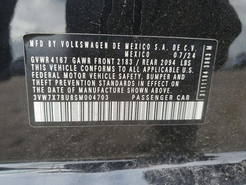 49884156 :رقم المزاد ، 3VW7X7BU8SM004703 vin ، 2025 Volkswagen Jetta مزاد بيع