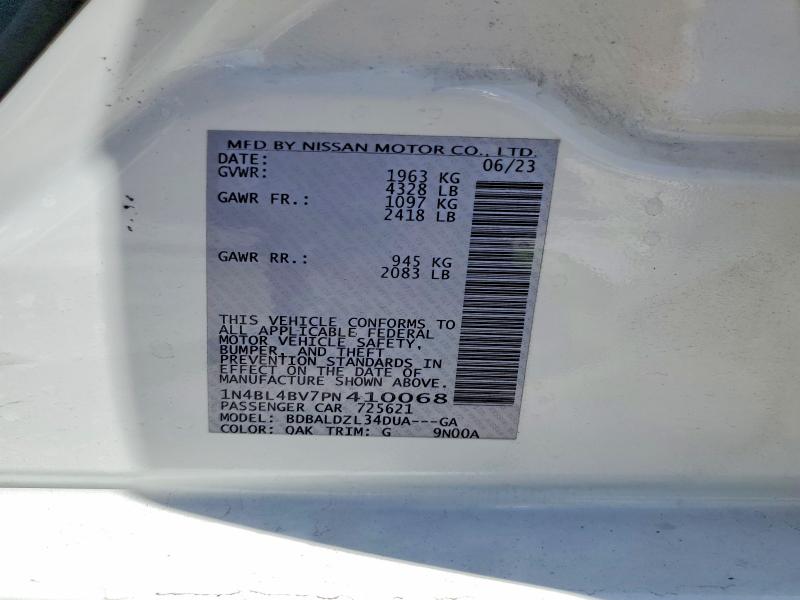 Auction sale of the 2023 Nissan Altima, vin: 1N4BL4BV7PN410068, lot number: 49445846