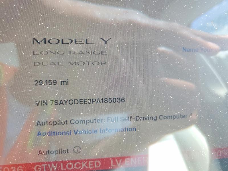 Продажа на аукционе авто 2023 Tesla Model Y, vin: 7SAYGDEE3PA185036, номер лота: 50280716