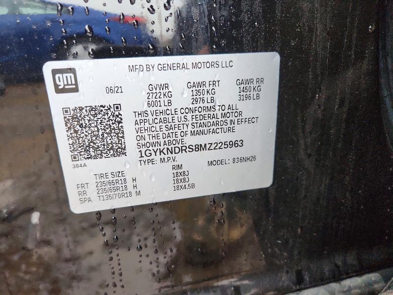 47504966 :رقم المزاد ، 1GYKNDRS8MZ225963 vin ، 2021 Cadillac Xt5 مزاد بيع