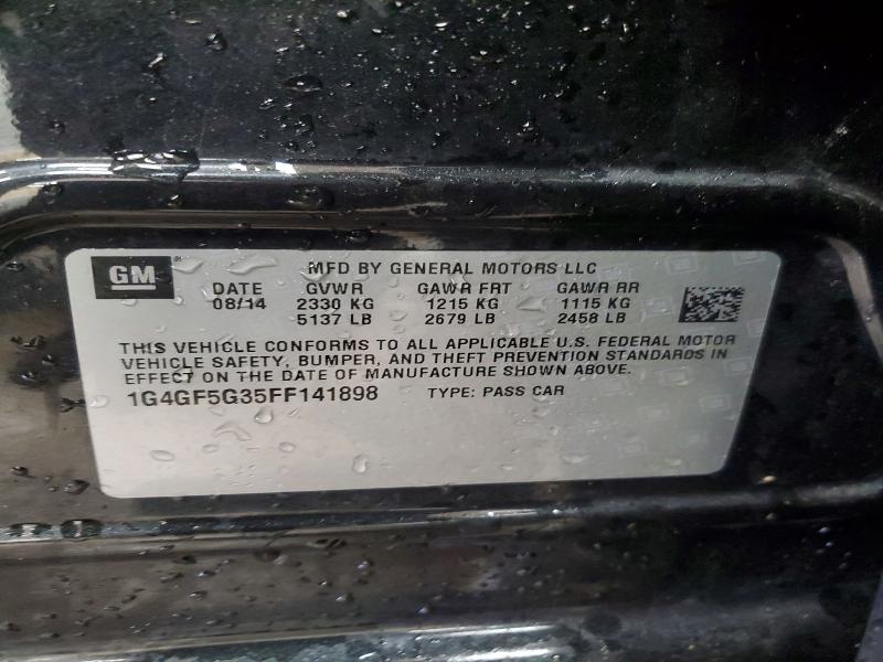 Auction sale of the 2015 Buick Lacrosse, vin: 1G4GF5G35FF141898, lot number: 50649246