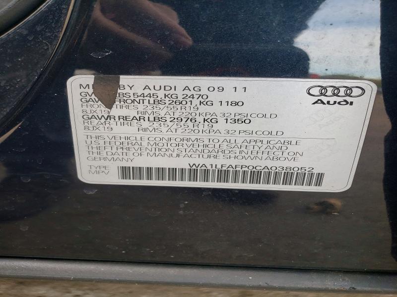 Продажа на аукционе авто 2012 Audi Q5, vin: WA1LFAFP0CA038052, номер лота: 51767986