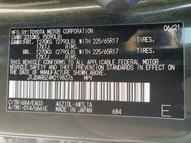 49282156 :رقم المزاد ، JTJDARBZ4M2198376 vin ، 2021 Lexus Nx 300 مزاد بيع