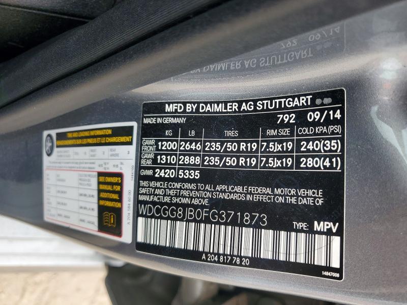 Aukcja sprzedaży 2015 Mercedes-benz Glk, vin: WDCGG8JB0FG371873, numer aukcji: 51145976
