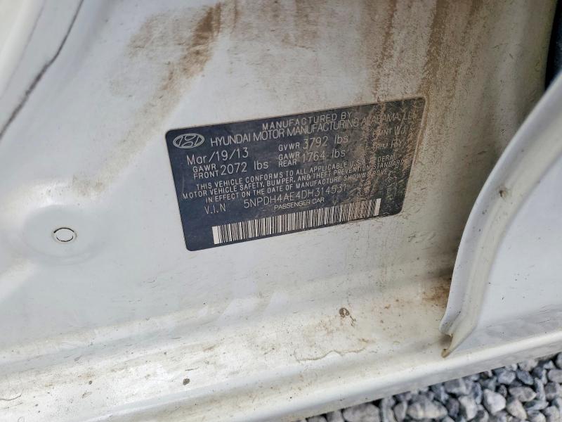 2013 Hyundai Elantra მანქანა იყიდება აუქციონზე, vin: 5NPDH4AE4DH314531, აუქციონის ნომერი: 50240056