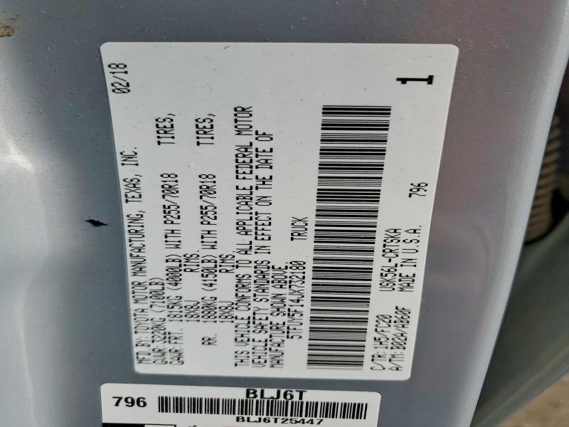 Aukcja sprzedaży 2018 Toyota Tundra, vin: 5TFUY5F14JX732180, numer aukcji: 49766526