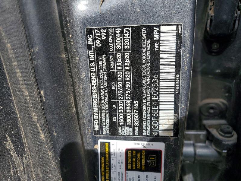 49042496 :رقم المزاد ، 4JGDF6EE4JB028361 vin ، 2018 Mercedes-benz Gls مزاد بيع