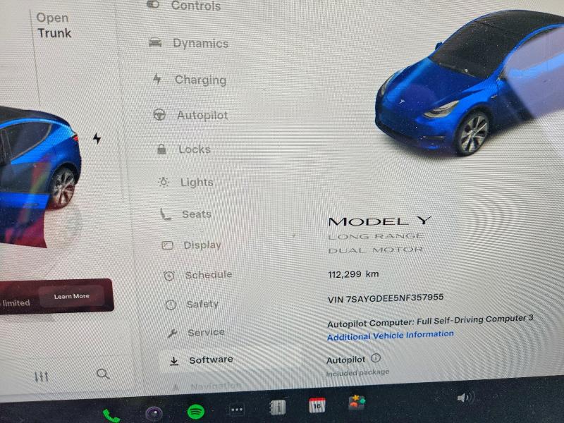 Продаж на аукціоні авто 2022 Tesla Model Y, vin: 7SAYGDEE5NF357955, номер лоту: 47597066