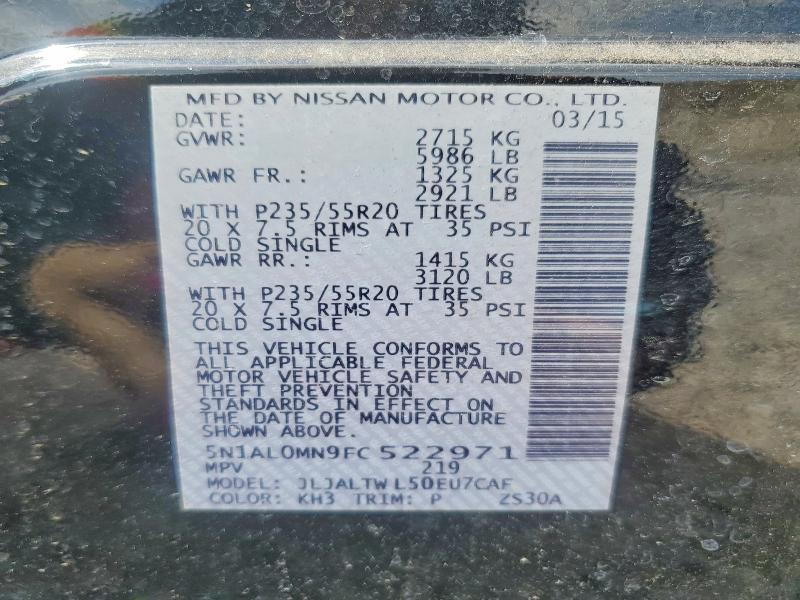 Продаж на аукціоні авто 2015 Infiniti Qx60, vin: 5N1AL0MN9FC522971, номер лоту: 50916826