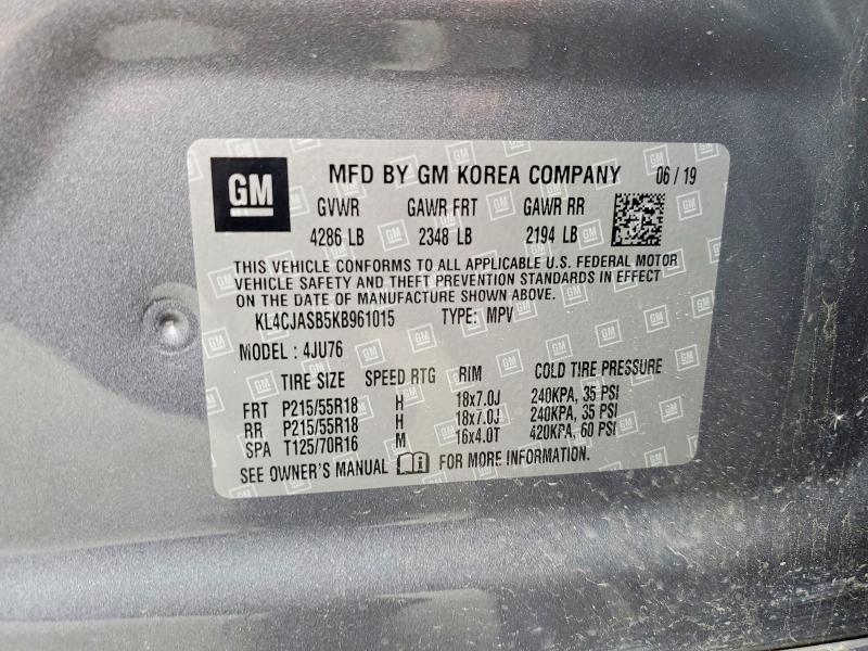 Продаж на аукціоні авто 2019 Buick Encore, vin: KL4CJASB5KB961015, номер лоту: 50192496