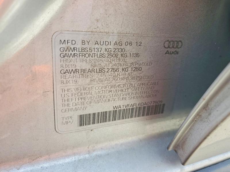 2013 Audi A4 Allroad მანქანა იყიდება აუქციონზე, vin: WA1VFAFL6DA077509, აუქციონის ნომერი: 48361976